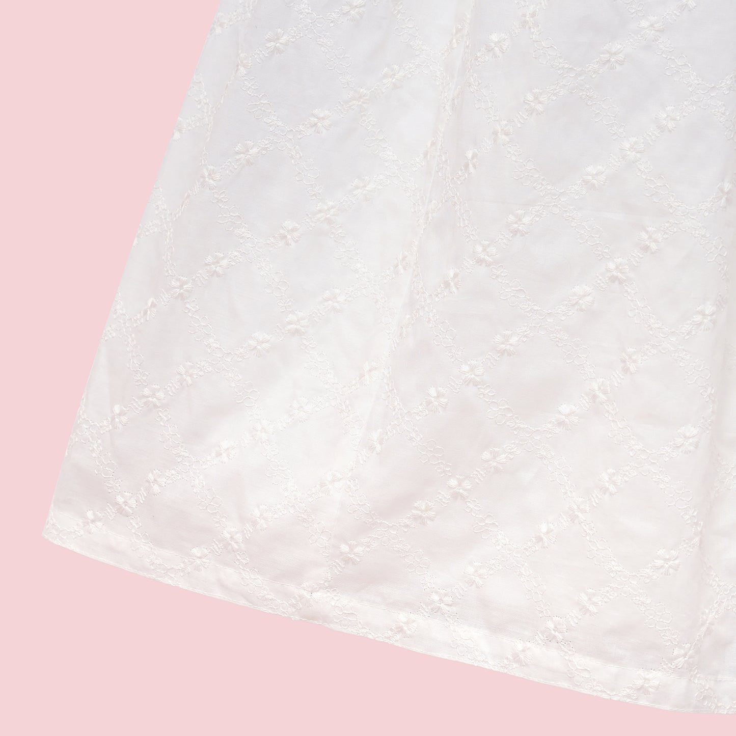 Lattice bouquet embroidery square neck dress