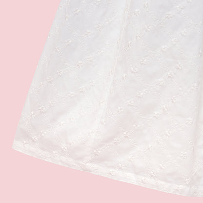 Lattice bouquet embroidery square neck dress