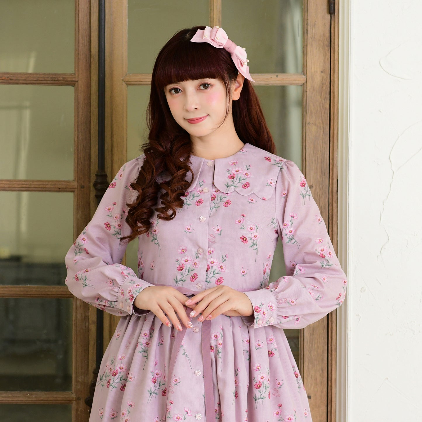 Natural cosmos Scalloped sailor collar dress