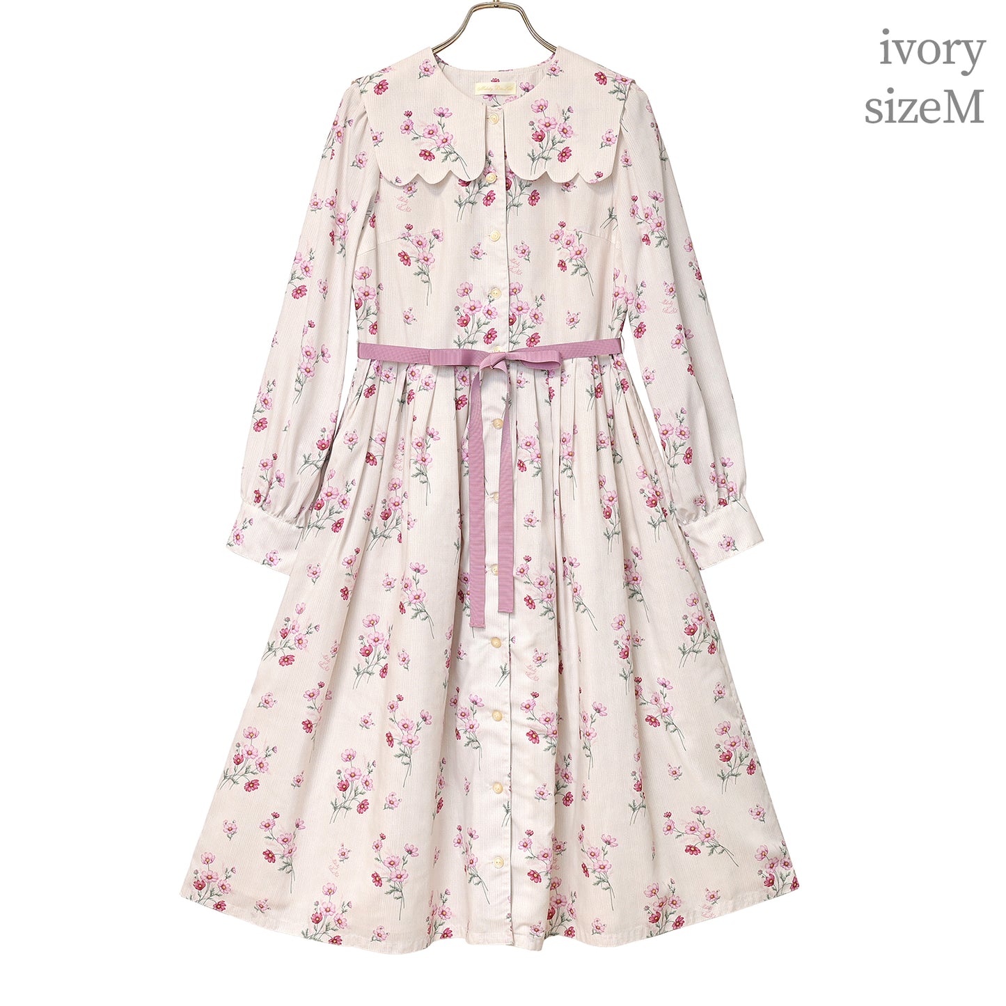 Natural cosmos Scalloped sailor collar dress