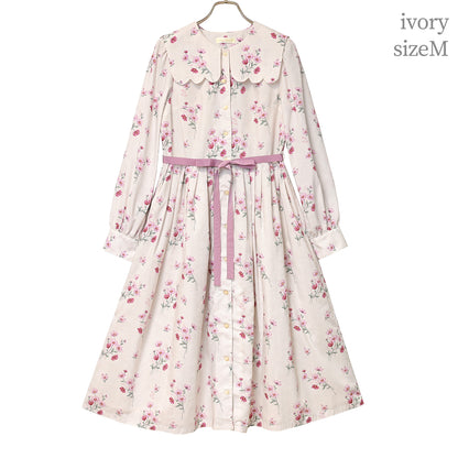Natural cosmos Scalloped sailor collar dress