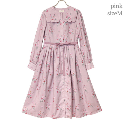 Natural cosmos Scalloped sailor collar dress