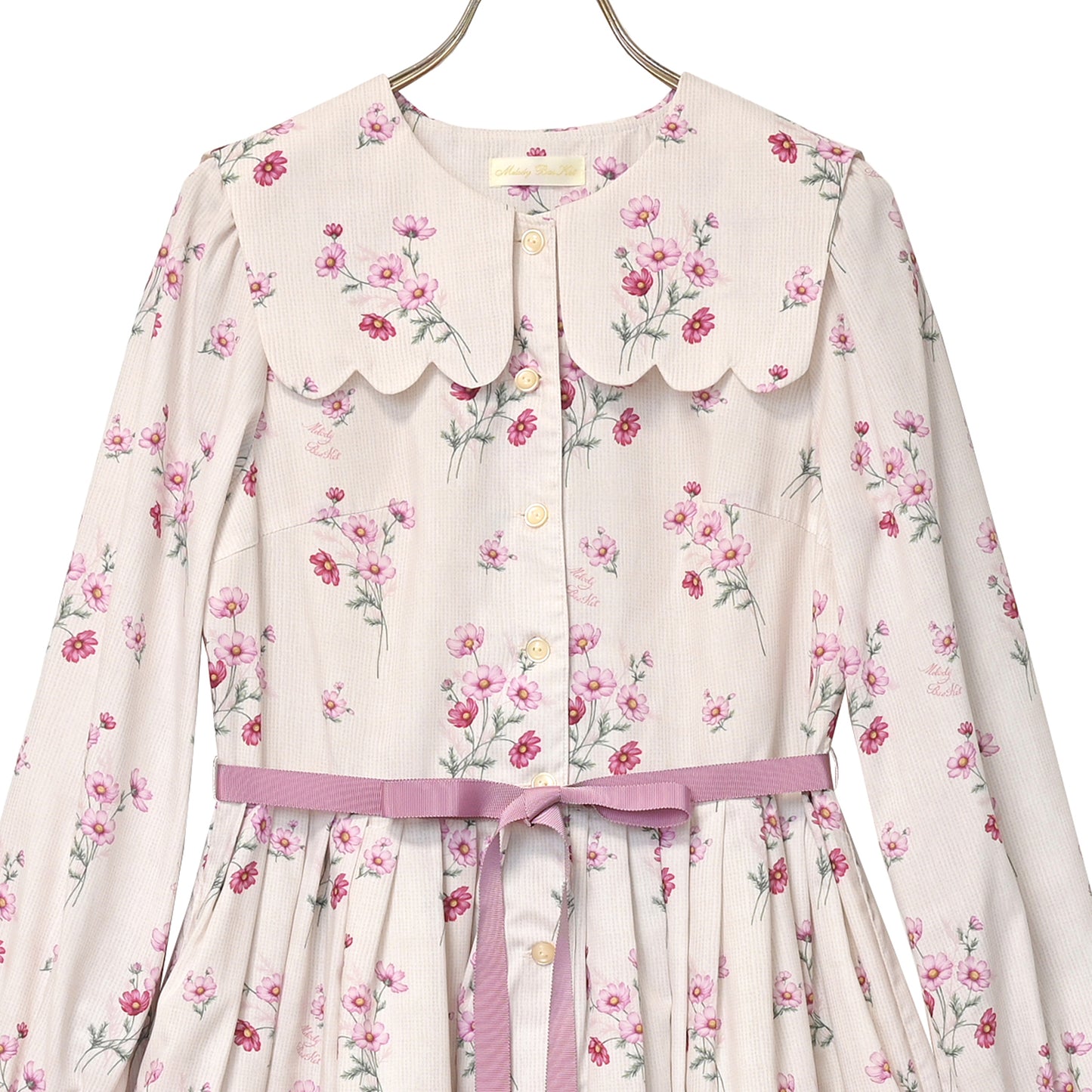 Natural cosmos Scalloped sailor collar dress