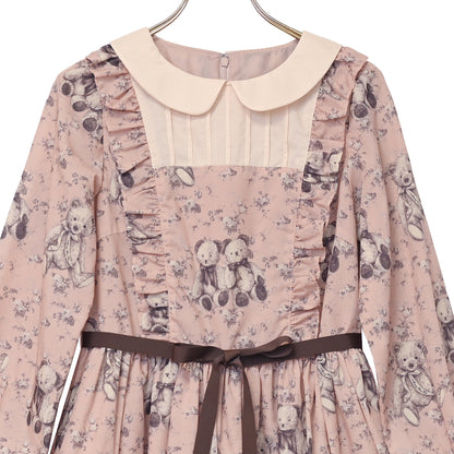 Vintage bear round collar dress