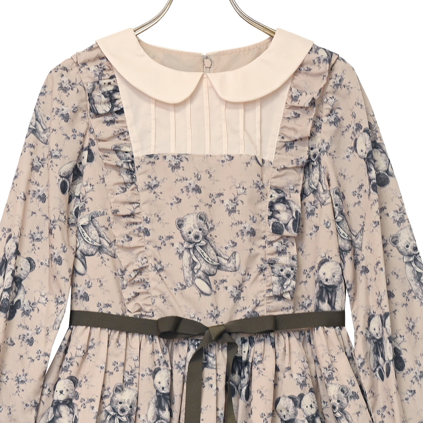 Vintage bear round collar dress