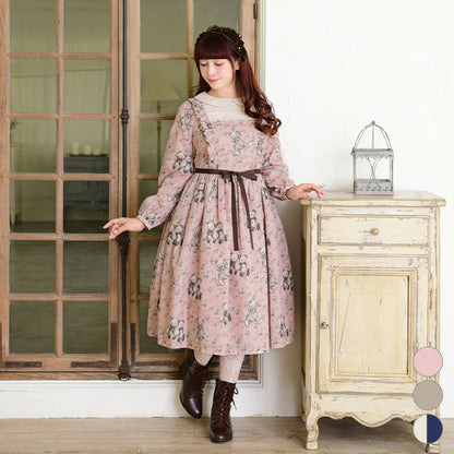 Vintage bear round collar dress