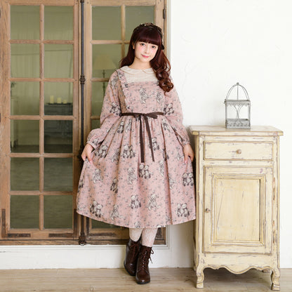Vintage bear round collar dress