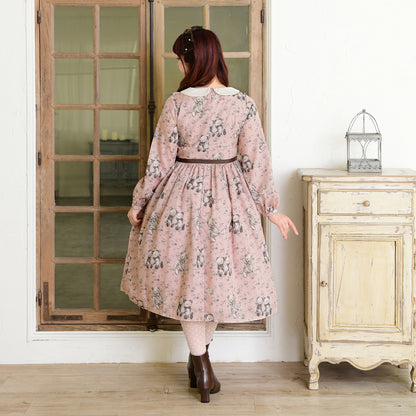 Vintage bear round collar dress