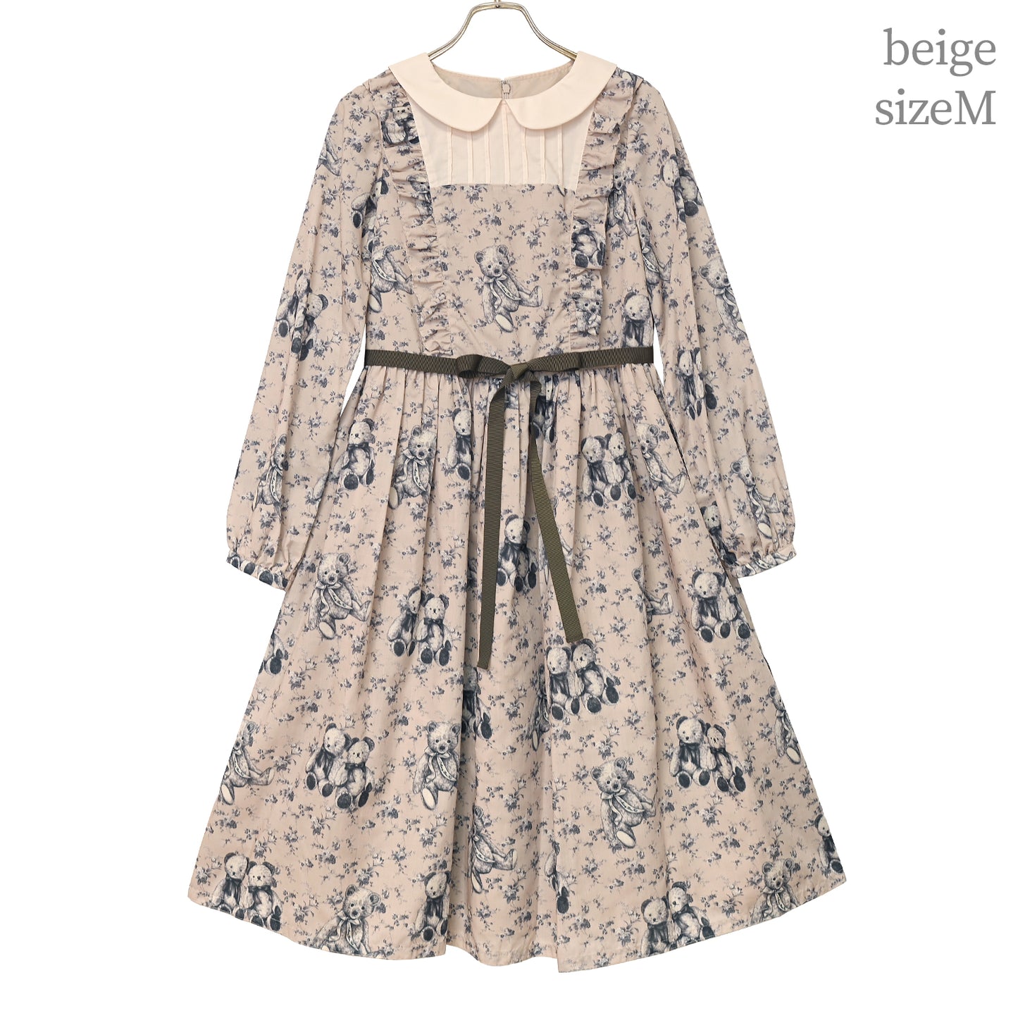 Vintage bear round collar dress