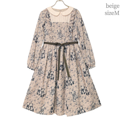 Vintage bear round collar dress