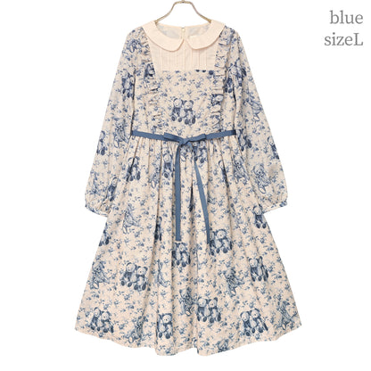 Vintage bear round collar dress