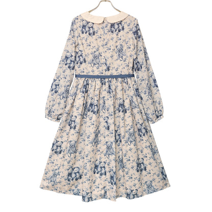 Vintage bear round collar dress