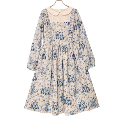Vintage bear round collar dress