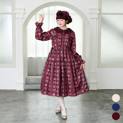 Apple and Ribbonフリルカラーワンピース