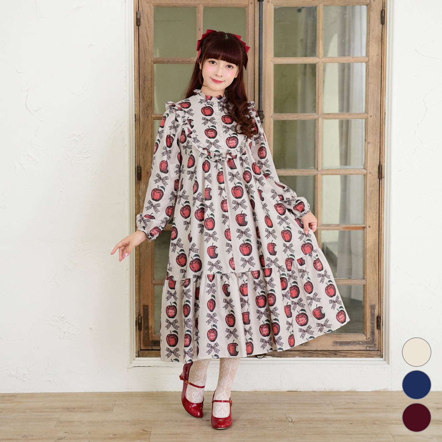 Apple and Ribbon A-line dress