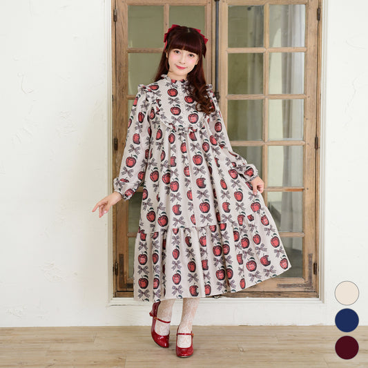 Apple and Ribbon Aラインワンピース