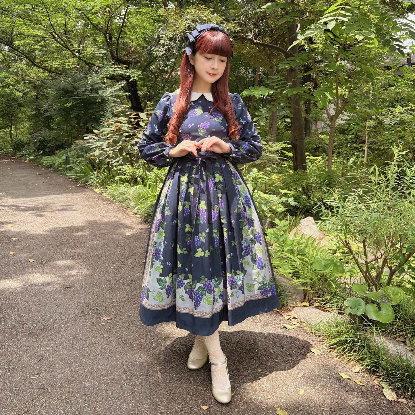 Grape scarfワンピース