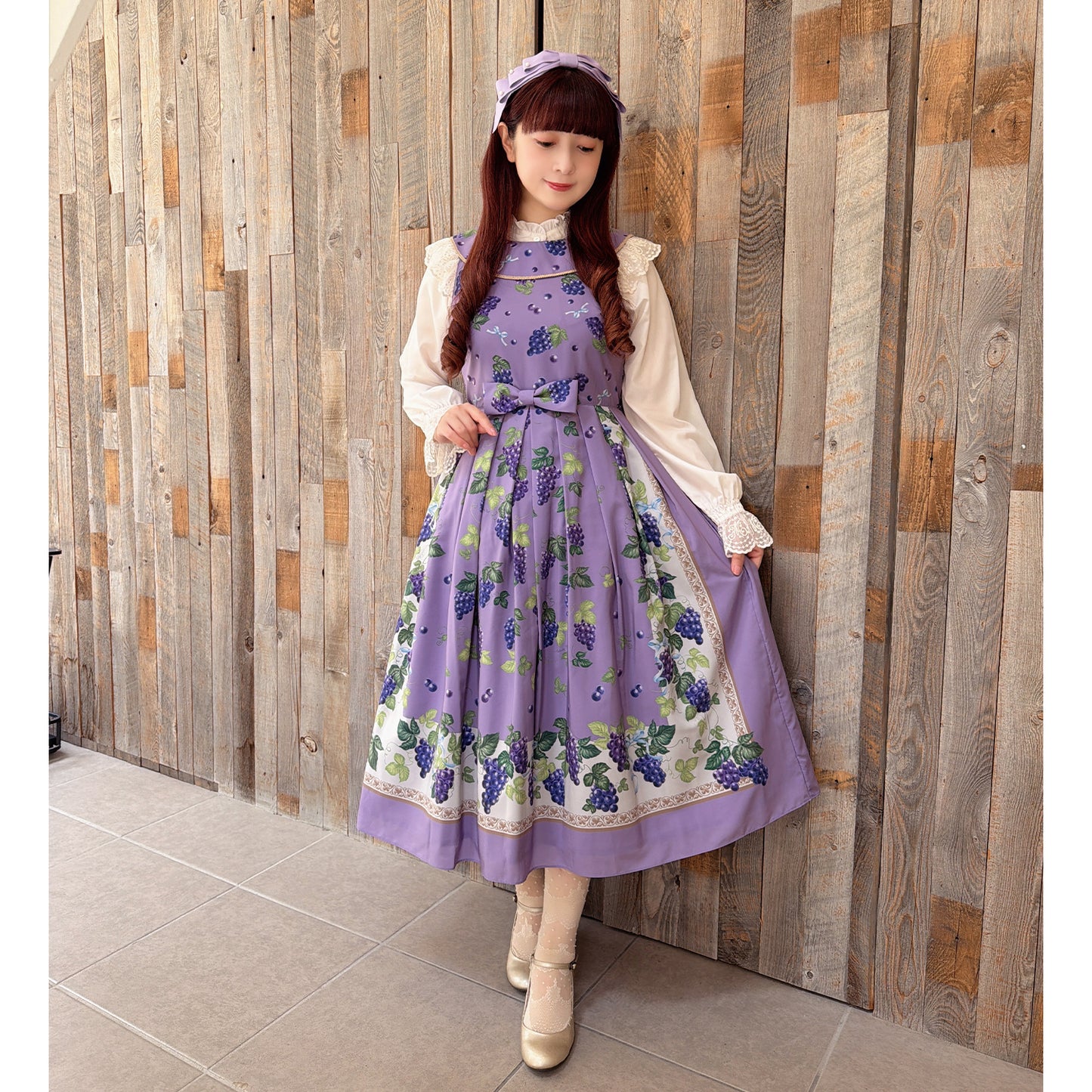 Grape scarf jumper dress
