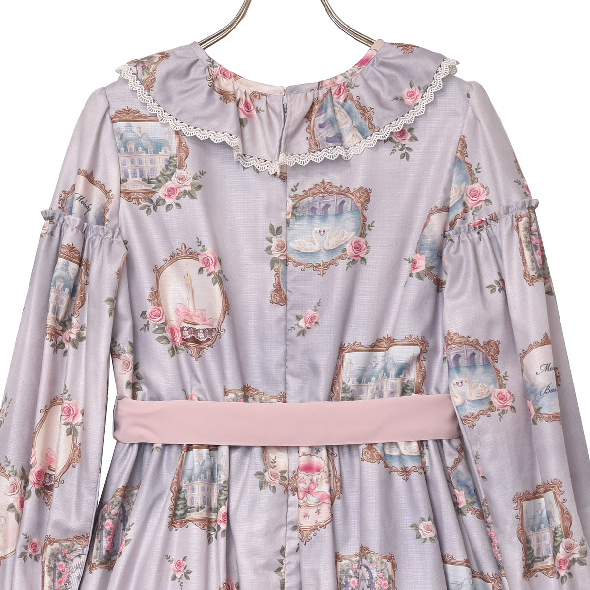 Cat in frame frill collar dress