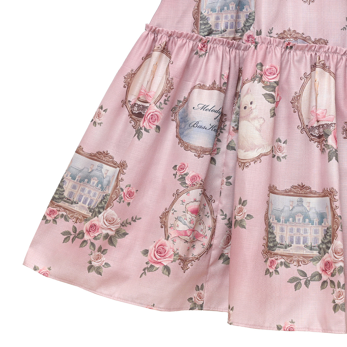 Cat in frame frill collar dress