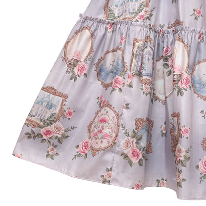 Cat in frame frill collar dress