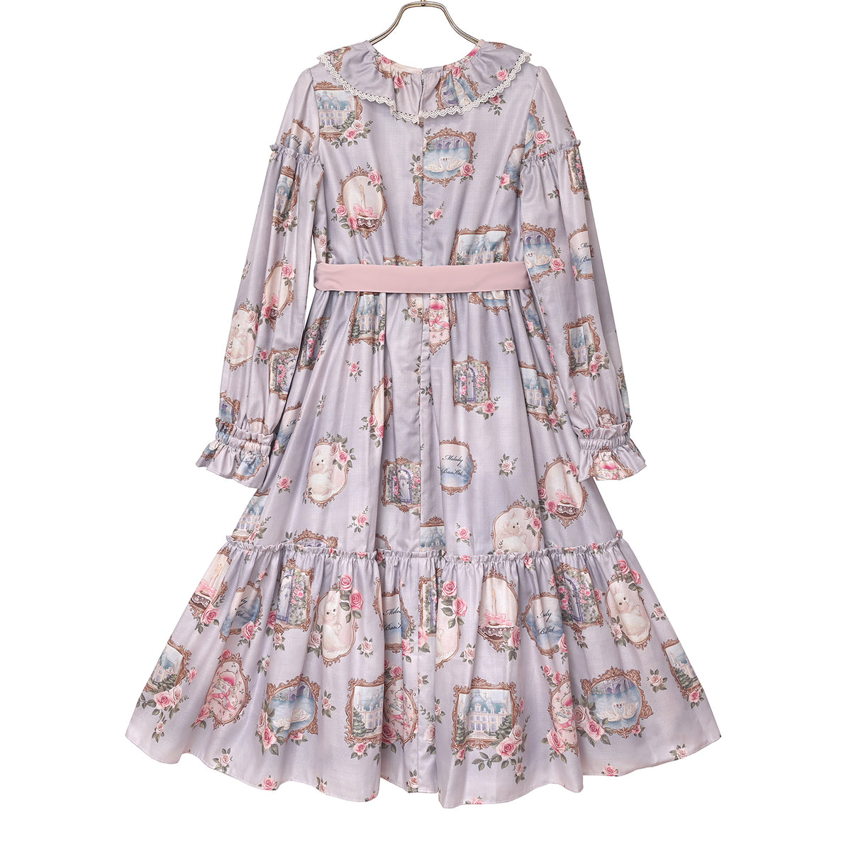 Cat in frame frill collar dress