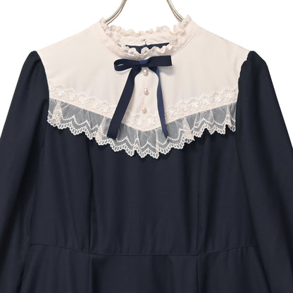 Long-sleeve flared dress