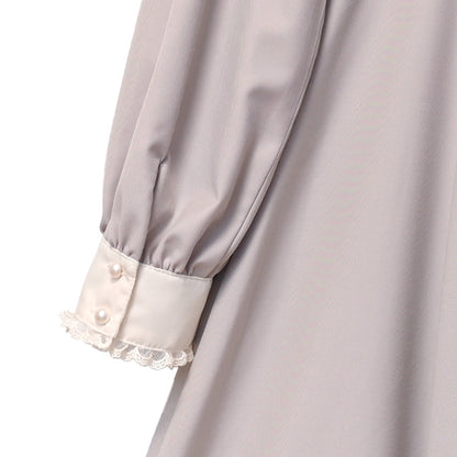 Long-sleeve flared dress