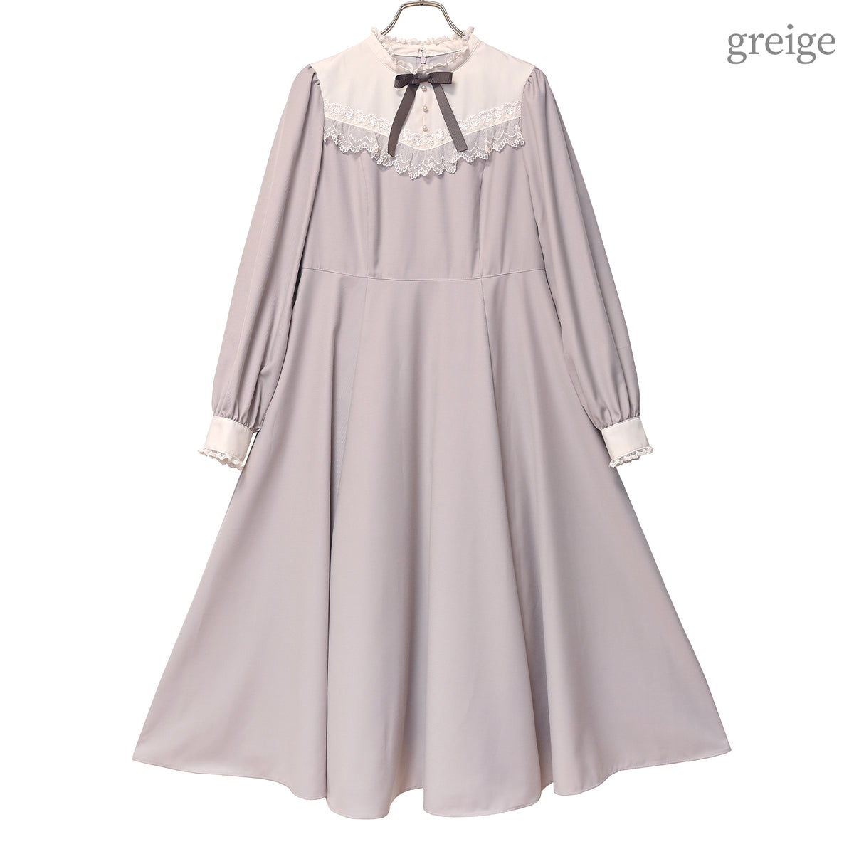 Long-sleeve flared dress