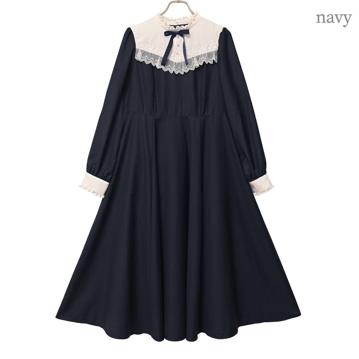 Long-sleeve flared dress