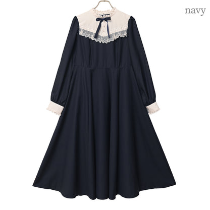Long-sleeve flared dress