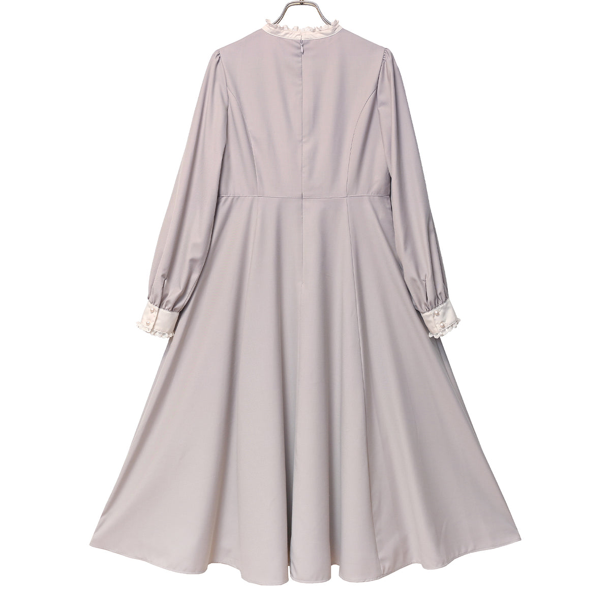 Long-sleeve flared dress