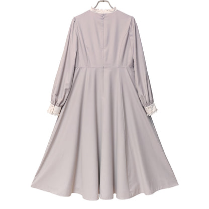 Long-sleeve flared dress