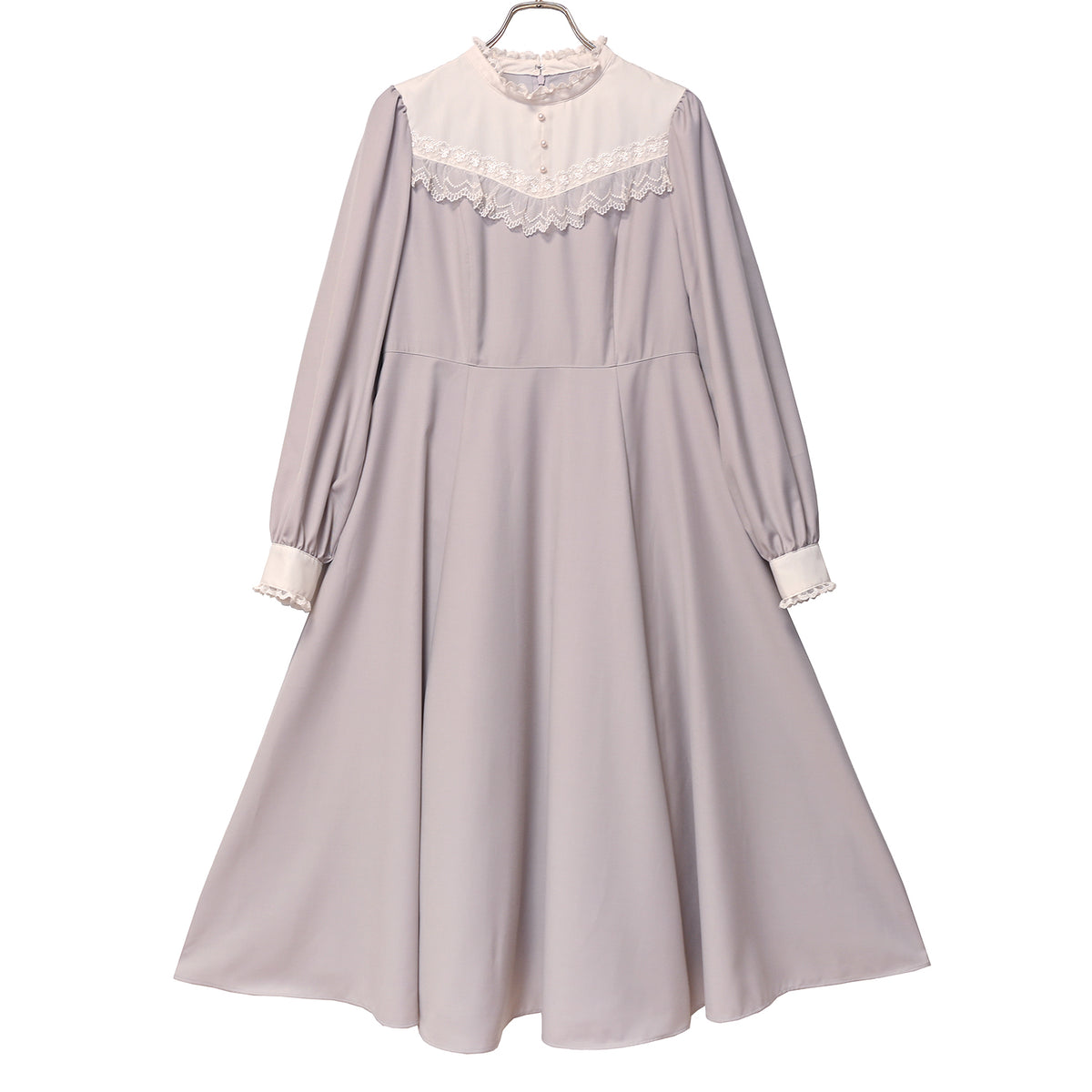Long-sleeve flared dress