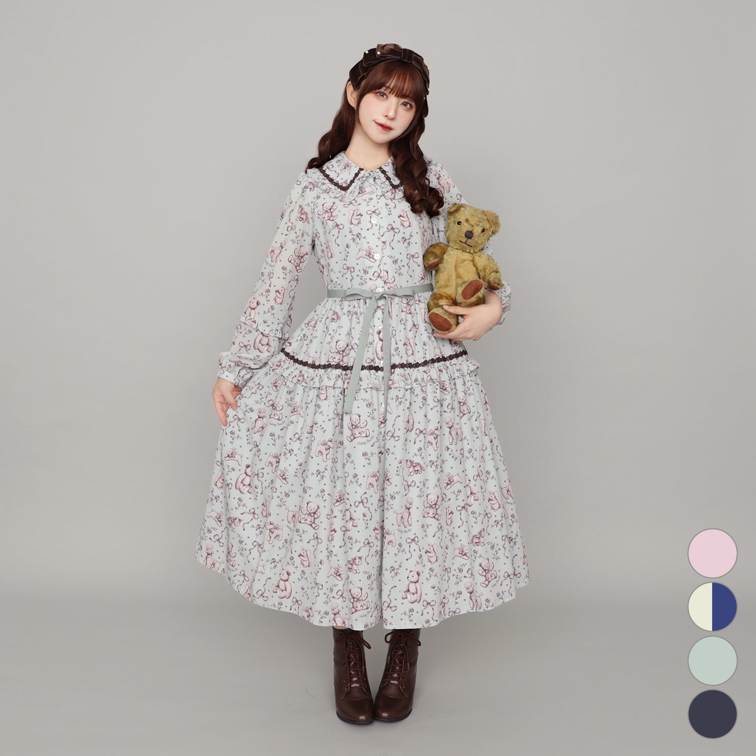 Melody Basket ちいさなぬいぐるみブラウスワンピース　ピンク Melody BasKet-メロディバスケット – fraisier on-line