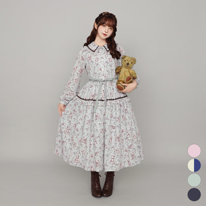 アンティークぬいぐるみ フロントボタンワンピース