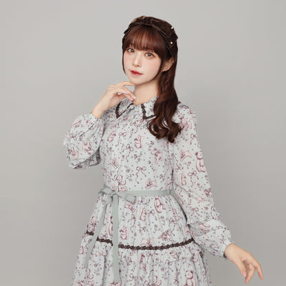 アンティークぬいぐるみ フロントボタンワンピース
