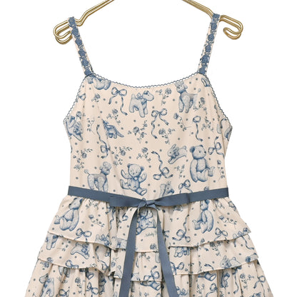 Antique stuffed animals jumper dress