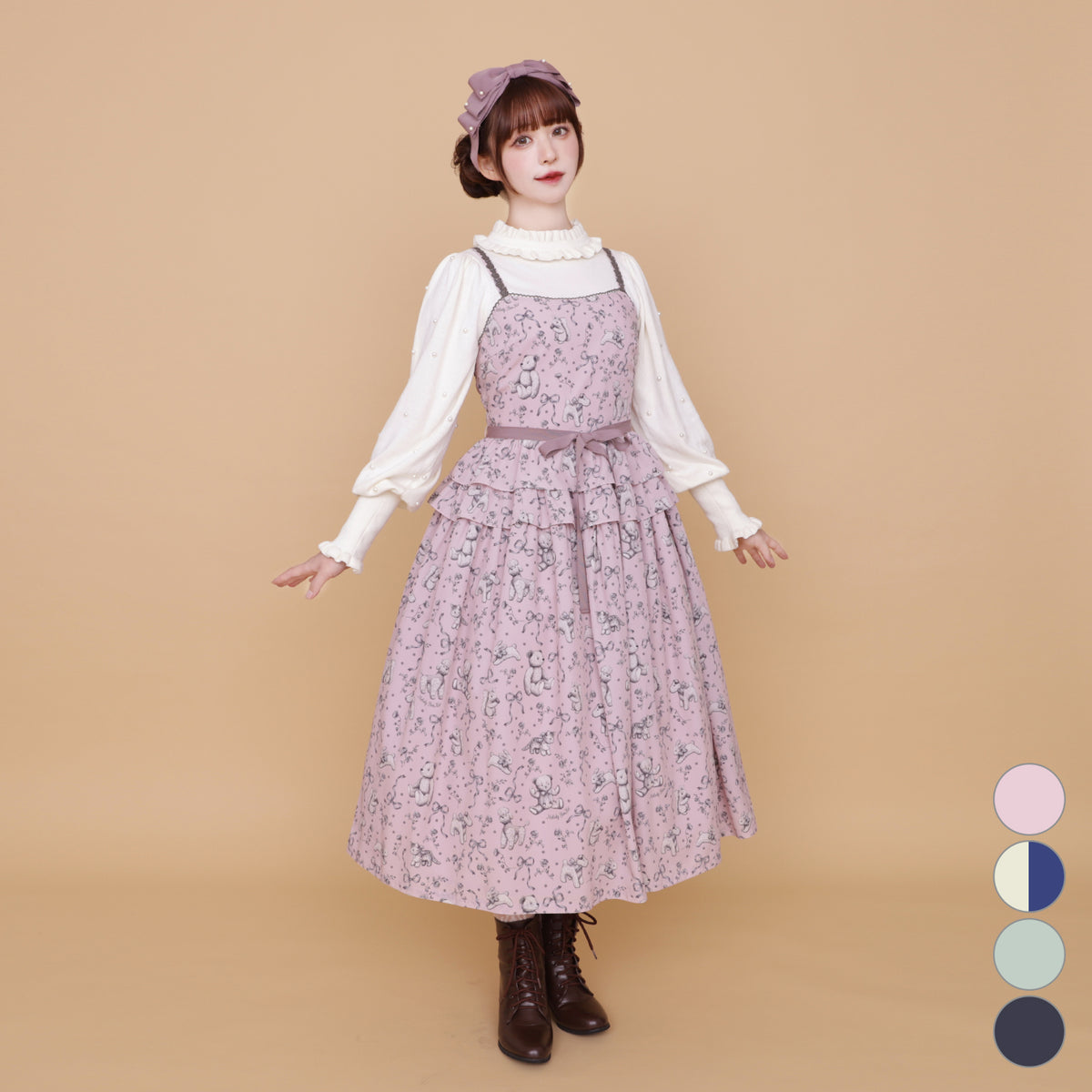 Antique stuffed animals jumper dress