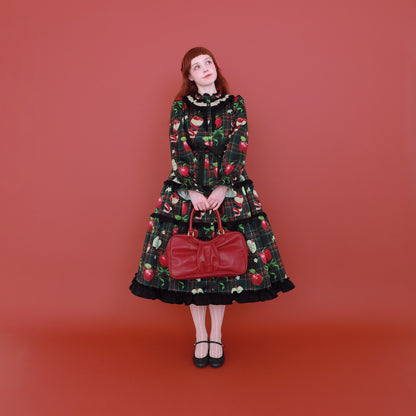 タータンRibbonAppleドレス(Tartan Ribbon Apple long dress)