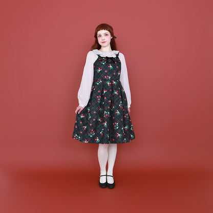 Strawberry Tartan ノースリーブワンピース(Strawberry tartan sleeveless dress)