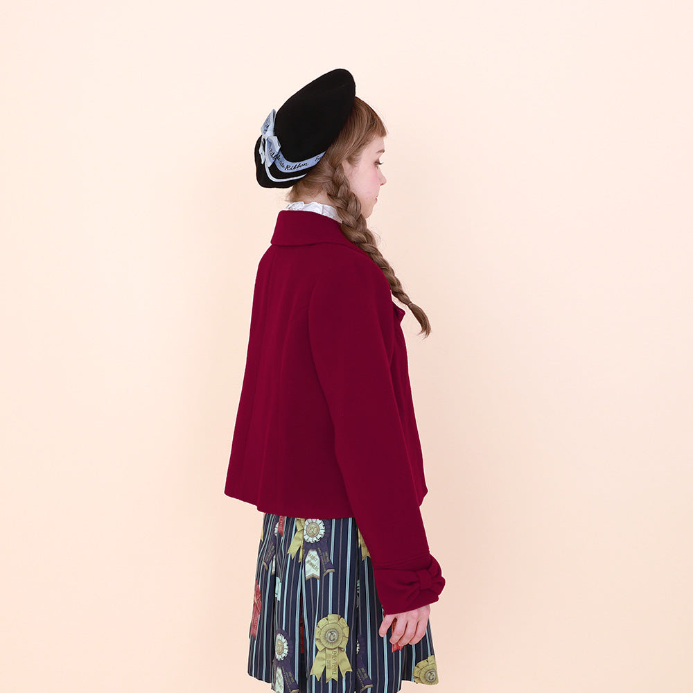 リボンカラーショートコート(Ribbon collar short coat)