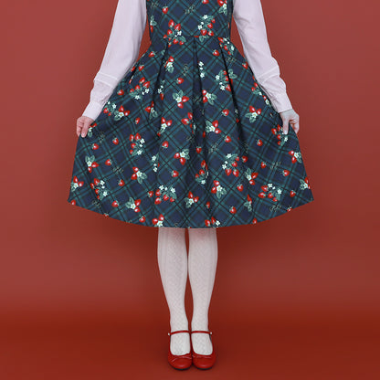 Strawberry Tartan ノースリーブワンピース(Strawberry tartan sleeveless dress)