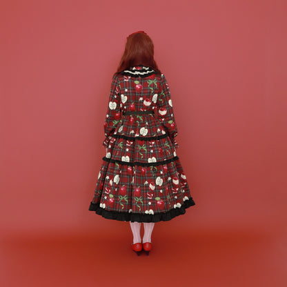 タータンRibbonAppleドレス(Tartan Ribbon Apple long dress)