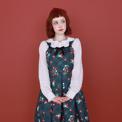 Strawberry Tartan ノースリーブワンピース(Strawberry tartan sleeveless dress)