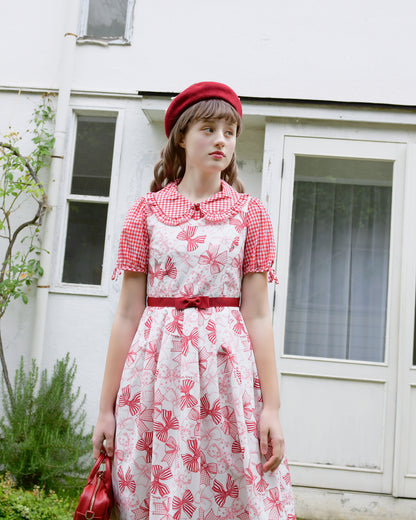 Ribbon Sketchノースリーブワンピース (Ribbon Sketch sleeveless dress)【POP UP】
