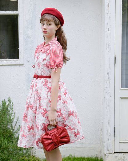 Ribbon Sketchノースリーブワンピース (Ribbon Sketch sleeveless dress)【POP UP】