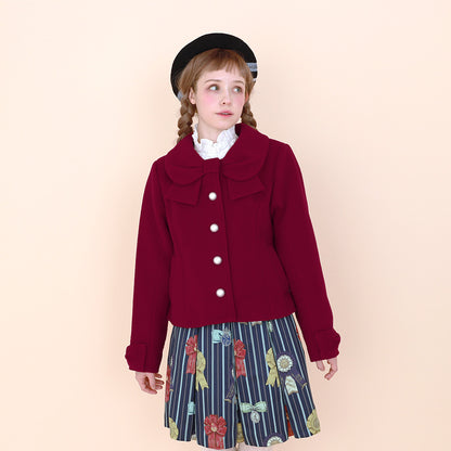 リボンカラーショートコート(Ribbon collar short coat)