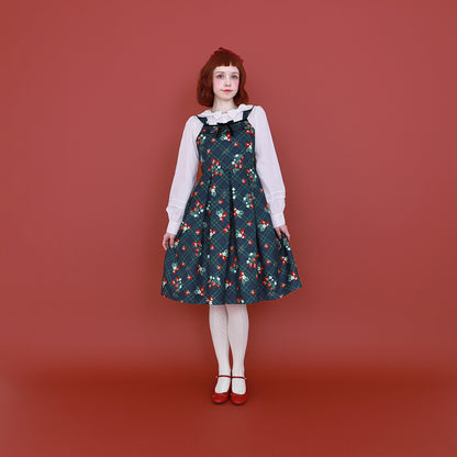 Strawberry Tartan ノースリーブワンピース(Strawberry tartan sleeveless dress)