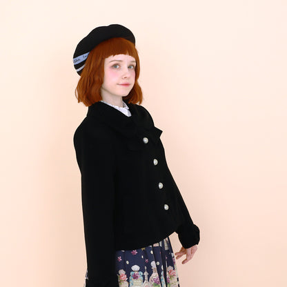 リボンカラーショートコート(Ribbon collar short coat)